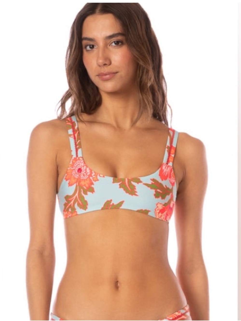 NWT Maaji Nalai Floral Sky Reversible
Embroidered Sporty Bralette Swim
Top